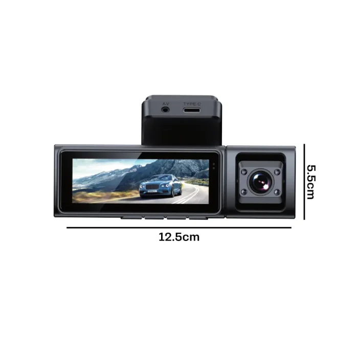 Toby&rsquo;s K1000 3CHs 4K Mini Dashcam Triple Camera Front, Inside, Rear, 3.2&rdquo; IPS Screen, WiFi, G-Sensor, Loop Recording, Parking Assist & 256GB Support - Image 6
