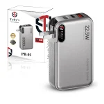 Toby&rsquo;s PB-01 10000mAh Power Bank 22.5W Fast Charging 3 in 1 AC Charger with Built-in Lightning & Type-C Cables, USB-A & Type-C Outputs