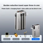 Toby&rsquo;s PB-01 10000mAh Power Bank 22.5W Fast Charging 3 in 1 AC Charger with Built-in Lightning & Type-C Cables, USB-A & Type-C Outputs - Image 3