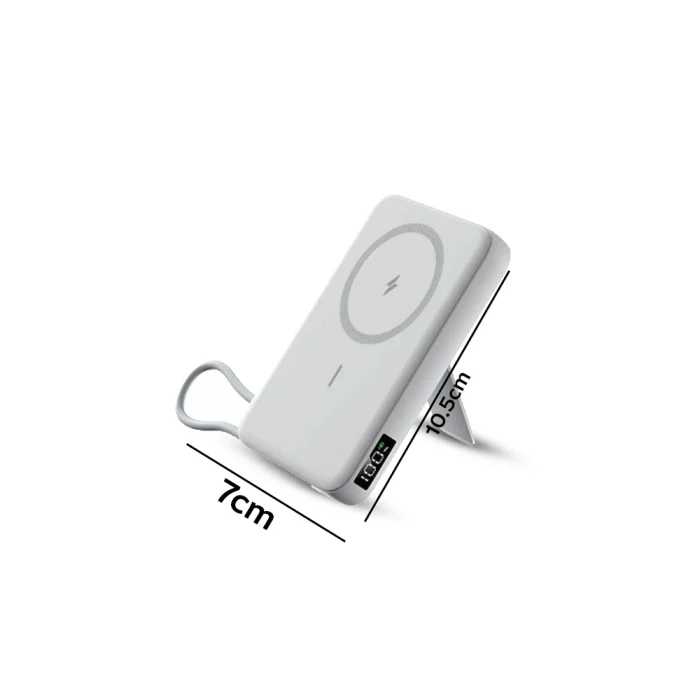 Tobys PB-02 MagSafe Wireless Power Bank 10000mAh 18W Fast Charging with Type-C Input, 3-Port Output & Built-in Bracket for iOS & Android - Image 10