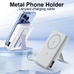 Tobys PB-02 MagSafe Wireless Power Bank 10000mAh 18W Fast Charging with Type-C Input, 3-Port Output & Built-in Bracket for iOS & Android - Image 4