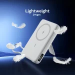 Tobys PB-02 MagSafe Wireless Power Bank 10000mAh 18W Fast Charging with Type-C Input, 3-Port Output & Built-in Bracket for iOS & Android - Image 5