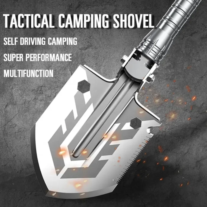 Tobys Shovel 01 Multifunctional Tactical Camping Shovel Portable Survival Tool with Fire Starter, Knife, Safety Hammer And Screwdriver - Image 13