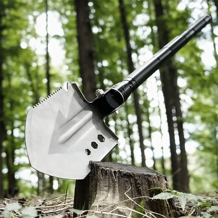 Tobys Shovel 01 Multifunctional Tactical Camping Shovel Portable Survival Tool with Fire Starter, Knife, Safety Hammer And Screwdriver - Image 3