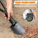 Tobys Camping Shovel 02 Folding 4-in-1 Compact Portable Survival Tool with Pickaxe, Saw, and Carry Pouch - Image 3