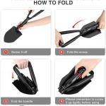 Tobys Camping Shovel 02 Folding 4-in-1 Compact Portable Survival Tool with Pickaxe, Saw, and Carry Pouch - Image 8