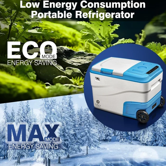Tobys TR-32 Rechargeable 32L Portable Fridge Freezer 60W Compressor, APP Control, Removable Battery, 12V/24V/AC Power, Low Noise 45dB, Fast Cooling to -20 Degree C, With Wheels And Handle - Image 10