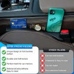 Toby’s Universal Car Seat Gap Filler – 2PCS Black PU Leather Seat Gap Blocker Organizer | Prevents Items Falling Between Seats | Fits Car, SUV, Truck - Image 3