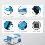 Tobys TR-32 Rechargeable 32L Portable Fridge Freezer 60W Compressor, APP Control, Removable Battery, 12V/24V/AC Power, Low Noise 45dB, Fast Cooling to -20 Degree C, With Wheels And Handle - Image 4