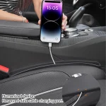 Toby’s 2-in-1 Car Seat Gap Filler Organizer – Universal Black TPE Seat Gap Storage Box (2 Pack) for Cars, SUVs, and Trucks | Extra Storage + Anti-Drop Plug with Charging Hole - Image 4