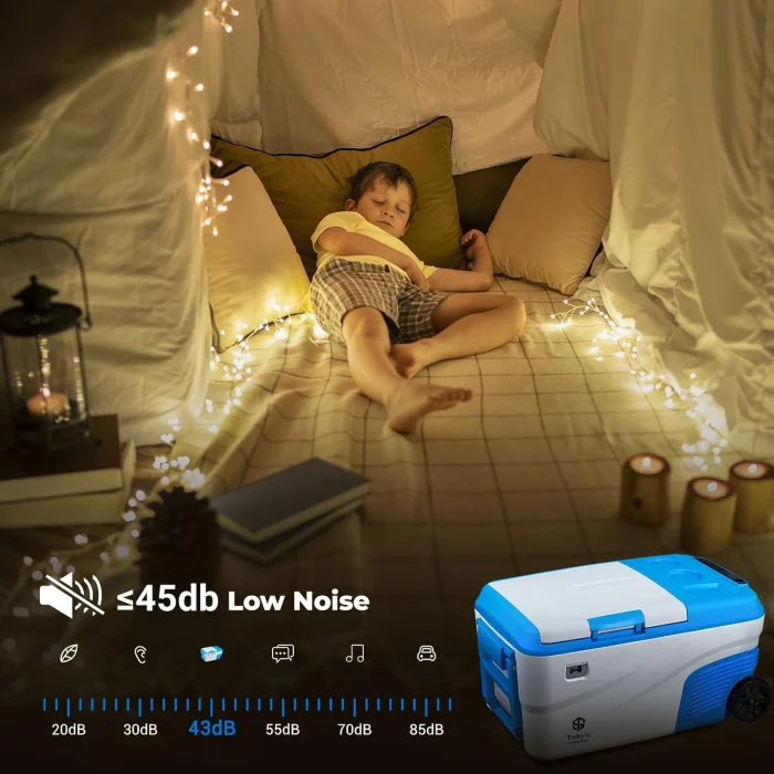 Tobys TR-32 Rechargeable 32L Portable Fridge Freezer 60W Compressor, APP Control, Removable Battery, 12V/24V/AC Power, Low Noise 45dB, Fast Cooling to -20 Degree C, With Wheels And Handle - Image 8