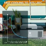Tobys TR-20 Rechargeable 20L Portable Car Fridge Freezer 60W Compressor, -20 Degree C to +20 Degree C, 15600mAh Built-in Battery, APP Control, 12V/24V/AC 240V, Solar Compatible - Image 10