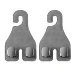 Toby’s HH01 Grey Double Hook Car Hanger – PU Leather & Metal Back Seat Organizer Hooks, Multi-Functional Headrest Storage Holder for Bags, Phones & Accessories, 20KG Capacity (2 Pack) - Image 2