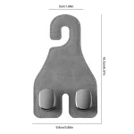 Toby’s HH01 Grey Double Hook Car Hanger – PU Leather & Metal Back Seat Organizer Hooks, Multi-Functional Headrest Storage Holder for Bags, Phones & Accessories, 20KG Capacity (2 Pack) - Image 5
