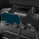 Toby’s HH01 Black Double Hook Car Hanger – PU Leather & Metal Back Seat Organizer Hooks, Multi-Functional Headrest Storage Holder for Bags, Phones & Accessories, 20KG Capacity (2 Pack) - Image 7