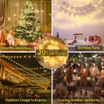 20 LED Ball Warm Lights for Indoor & Outdoor Decoration, Parties, Christmas, and Camping (6m) - Image 8