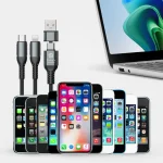 Toby’s Professional CC-06 200W 5A Fast Charging Cable USB A to USB C / Type-C / Lightning 1 Meter High-Speed Nylon Braided Cable - Image 4