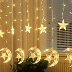 Toby's Ramadan Crescent Moon Star Curtain LED Fairy Lights