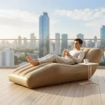 Automatic Inflatable Air Sofa 02 with Rechargeable Pump & LED Light Portable Lounge Chair for Home, Beach & Camping (180&times;77&times;65cm) - Image 2