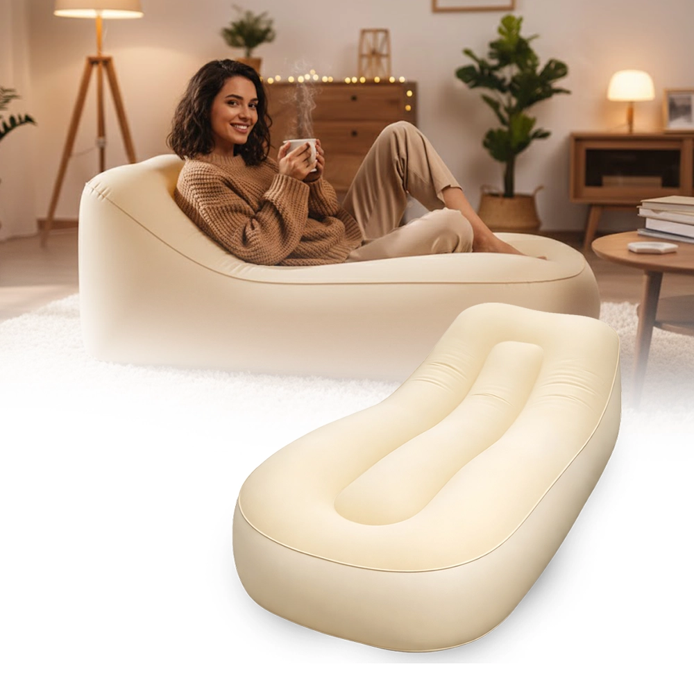 1-AIR SOFA 02 Premium Inflatable Air Sofa 01 with Automatic Pump 3 Minute Quick Inflation, 178×66×55cm, Portable Relaxing Lounger Chair for Home & Outdoor - Image 1