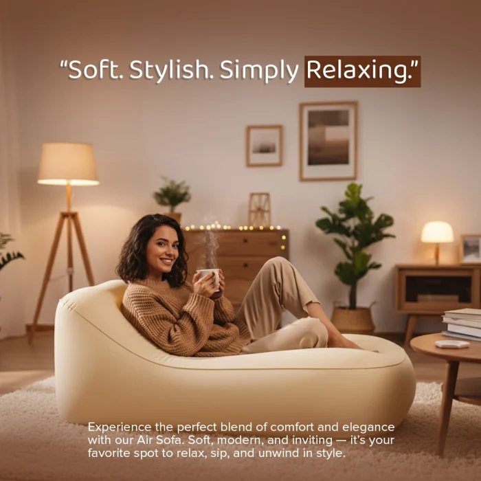 Premium Inflatable Air Sofa 01 with Automatic Pump 3 Minute Quick Inflation, 178&times;66&times;55cm, Portable Relaxing Lounger Chair for Home & Outdoor - Image 8