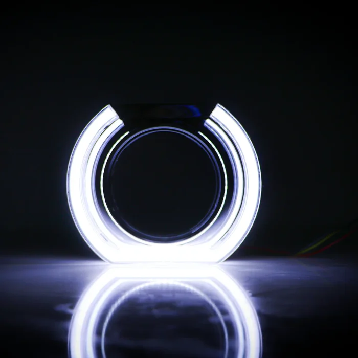 3.0 Inch Hexagon LED Angle Eyes Projector Lens Cover Dual Color White & Amber DRL with Sequential Turn Signal U Shape Projector Halo Ring for Car Headlight Retrofit - Image 3