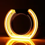 3.0 Inch Hexagon LED Angle Eyes Projector Lens Cover Dual Color White & Amber DRL with Sequential Turn Signal U Shape Projector Halo Ring for Car Headlight Retrofit - Image 4
