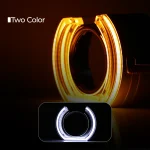 3.0 Inch Hexagon LED Angle Eyes Projector Lens Cover Dual Color White & Amber DRL with Sequential Turn Signal U Shape Projector Halo Ring for Car Headlight Retrofit - Image 2