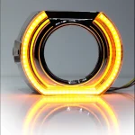 3.0 Inch Hexagon LED Angle Eyes Projector Lens Cover Dual Color White & Amber DRL with Sequential Turn Signal U Shape Projector Halo Ring for Car Headlight Retrofit - Image 8
