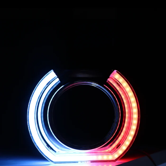 Toby&rsquo;s AE-03 RGB Angel Eyes Projector Lens Cover Bluetooth LED Headlight Halo Rings DRL + Turn Signal, App Controlled, Multi-Color RGB Hexagon Car Headlight Ring Set (Pair) - Image 6