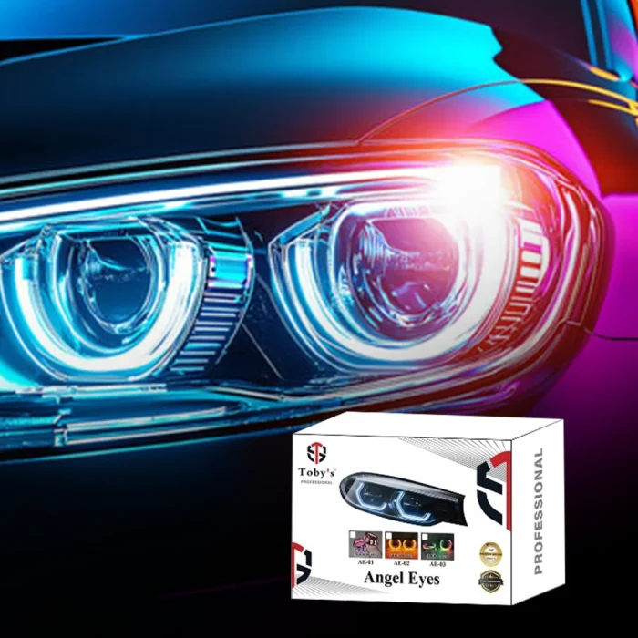 Toby&rsquo;s AE-03 RGB Angel Eyes Projector Lens Cover Bluetooth LED Headlight Halo Rings DRL + Turn Signal, App Controlled, Multi-Color RGB Hexagon Car Headlight Ring Set (Pair) - Image 8
