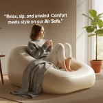 Luxury Inflatable Air Sofa 03 Chair with 3 in 1 Automatic Pump 155&times;110&times;65cm Portable Foldable Lounge for Indoor & Outdoor Relaxation - Image 2