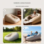 Luxury Inflatable Air Sofa 03 Chair with 3 in 1 Automatic Pump 155&times;110&times;65cm Portable Foldable Lounge for Indoor & Outdoor Relaxation - Image 4