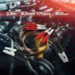 Toby’s BC-800 Heavy Duty Car Booster Jumper Cable 800AMP, 2.5M Length, 0.3mm × 170PCS Copper Wire, Strong Crocodile Clamps with Storage Bag - Image 6