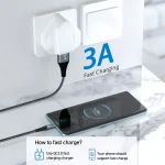 Toby&rsquo;s CC-09 100W USB-A to Type-C Fast Charging Cable 3A High Speed Data Cable, 480Mbps Nylon Braided, Aluminum Connector - Image 2