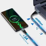 Toby&rsquo;s CC-09 100W USB-A to Type-C Fast Charging Cable 3A High Speed Data Cable, 480Mbps Nylon Braided, Aluminum Connector - Image 3