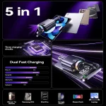 Toby&rsquo;s CC-18 5 in 1 Retractable Car Charger with Aromatherapy & Star Light Projection 45W Fast Charge, Dual Output, 180&deg; Adjustable - Image 7