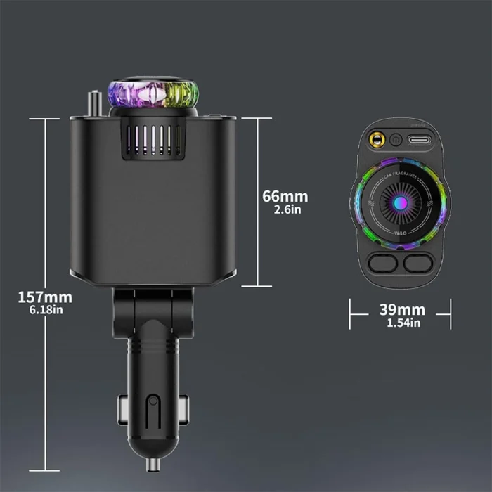 Toby&rsquo;s CC-18 5 in 1 Retractable Car Charger with Aromatherapy & Star Light Projection 45W Fast Charge, Dual Output, 180&deg; Adjustable - Image 13