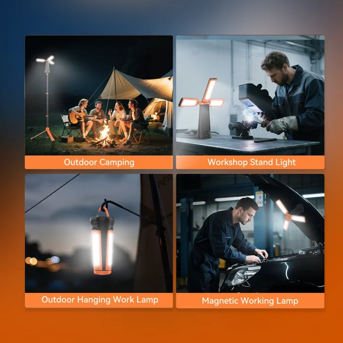 Toby's CPL-T50 Solar Rechargeable LED Camping Light with Tripod Stand 5500 Lumens, 4 Lighting Modes, Magnetic Base & Power Bank Function - Image 6