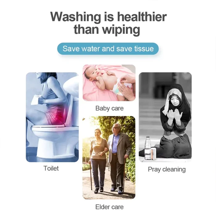 Toby&rsquo;s MPS-01 Portable Electric Bidet Sprayer 450mAh Rechargeable Travel Hygiene Washer, 2 Gear Water Flow, 180&deg; Adjustable Nozzle, 3.7V Lithium Battery - Image 5