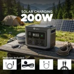Toby&rsquo;s TBS-144A Portable Power Station 460.8Wh, 600W Pure Sine Wave (1200W Peak), 400W AC Fast Charging, 200W Solar Input - Image 5