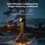 Toby’s CPL-S01 Rechargeable Camping Light 3000 Lumens Adjustable Tripod LED Camping Lantern with 15600mAh Battery, IP54 Waterproof & 60H Runtime - Image 8