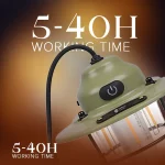 Toby’s CPL-T37 PRO Rechargeable Camping Lantern Waterproof Retro LED Camping Light with 5 Modes, 1200mAh Battery & USB Type-C Charging - Image 10