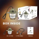 Toby’s CPL-T37 PRO Rechargeable Camping Lantern Waterproof Retro LED Camping Light with 5 Modes, 1200mAh Battery & USB Type-C Charging - Image 14