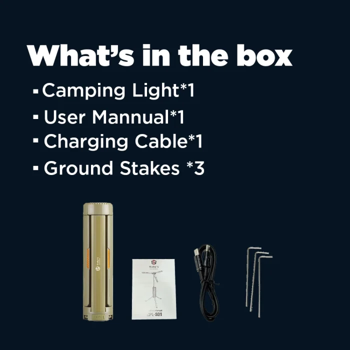 Toby&rsquo;s CPL-S01 Rechargeable Camping Light 3000 Lumens Adjustable Tripod LED Camping Lantern with 15600mAh Battery, IP54 Waterproof & 60H Runtime - Image 14