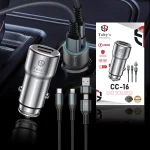 Toby&rsquo;s CC-16 200W Fast Car Charger with USB-C PD & USB-A Port, Multi Charging Cable, 12-24V Universal Car Adapter - Image 7