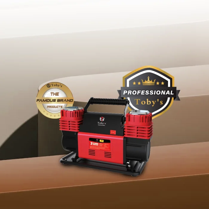 Toby&rsquo;s 12V Dual Cylinder Portable Air Compressor 300L/min 150 PSI Heavy Duty Tire Inflator with Carry Bag - Image 12