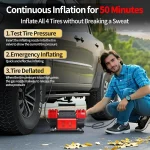 Toby&rsquo;s 12V Dual Cylinder Portable Air Compressor 300L/min 150 PSI Heavy Duty Tire Inflator with Carry Bag - Image 6