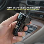 Toby&rsquo;s CC-13 Fast Car Charger 100W PD USB-C & USB Fast Charging, 12V-24V Dual Port Car Adapter with 3-in-1 Charging Cable - Image 3
