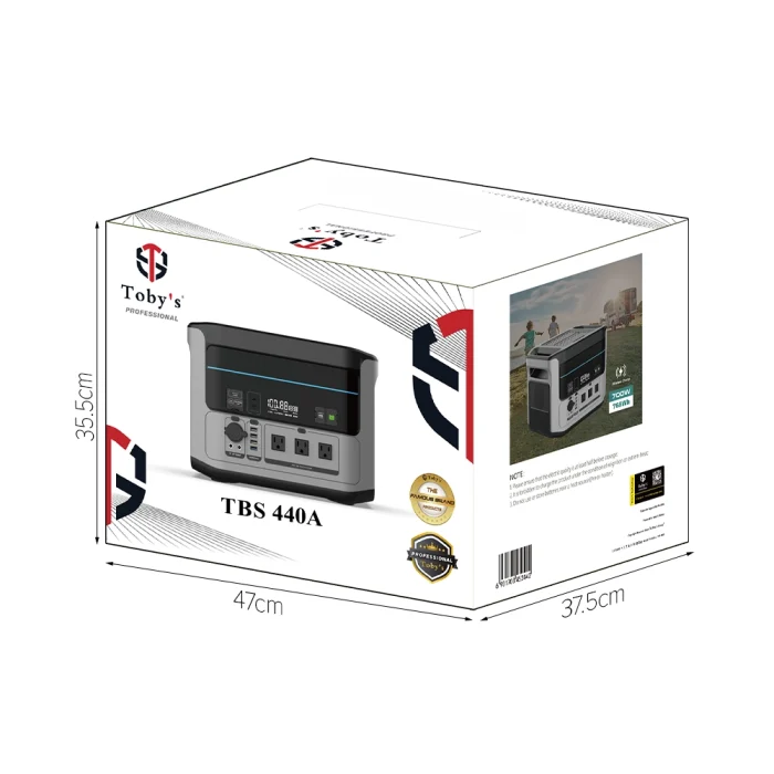 Toby&rsquo;s TBS-440A Portable Power Station 1408Wh, 1500W Pure Sine Wave, 1500W AC Fast Charging, 400W Solar Input, 12V Jump Starter - Image 15